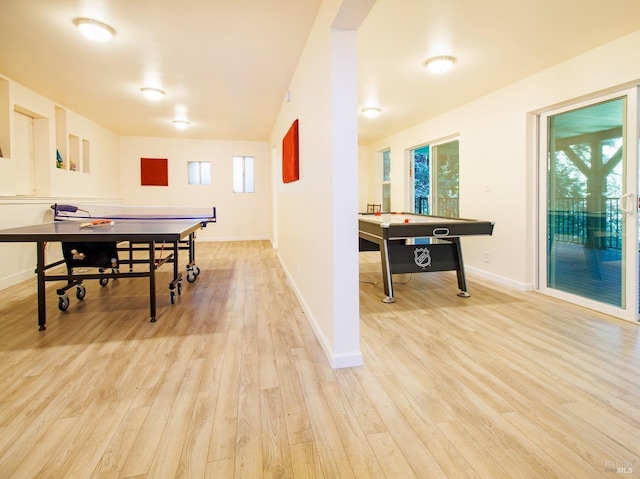 playroom featuring light hardwood / wood-style floors and a wealth of natural light