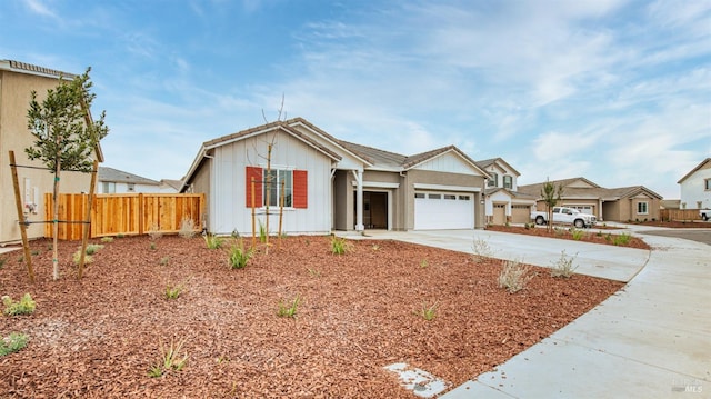 ranch-style home with a garage