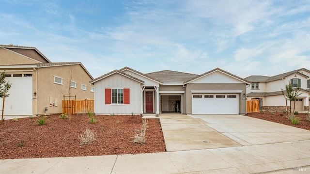 view of front of property featuring a garage