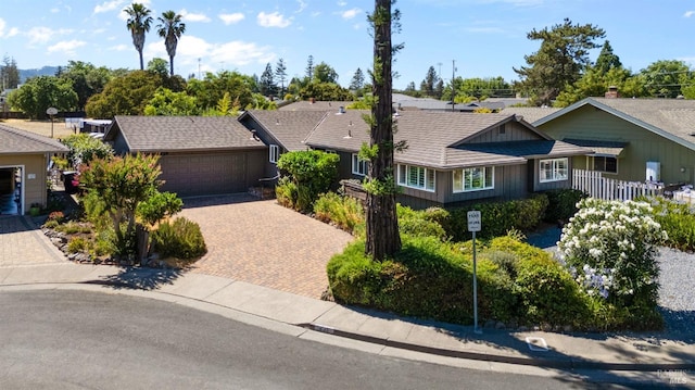 ranch-style home with a garage