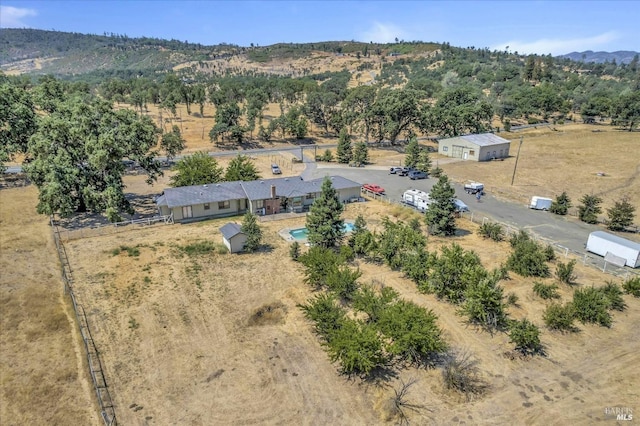 drone / aerial view with a rural view