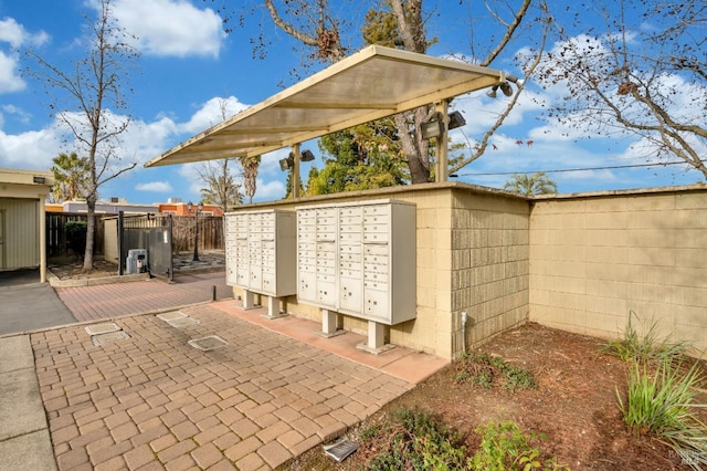 view of community featuring mail boxes