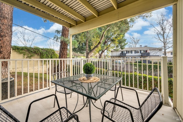 balcony featuring central AC