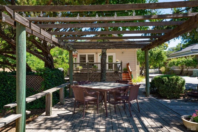 deck with a pergola