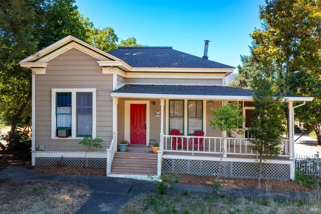 view of front of property with a porch