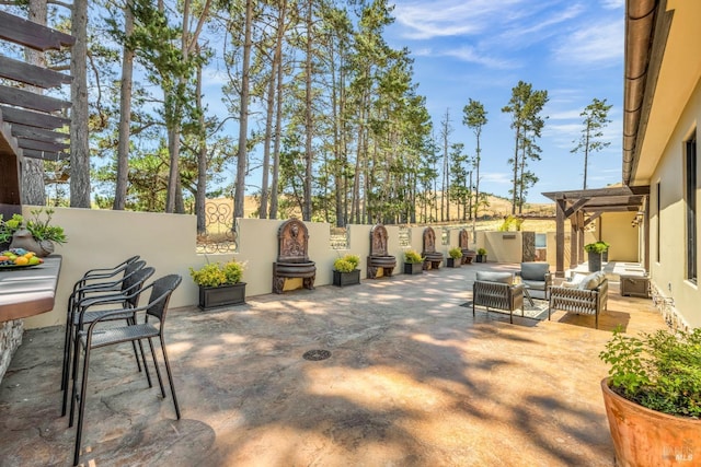 view of patio / terrace with an outdoor living space