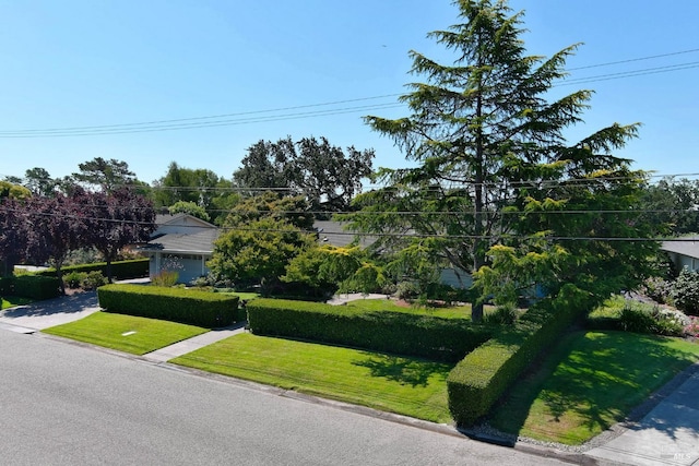 view of front facade featuring a front yard