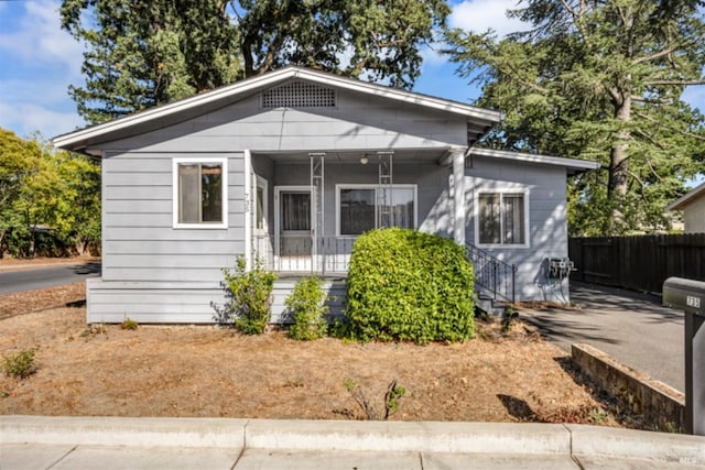 bungalow-style home featuring a porch