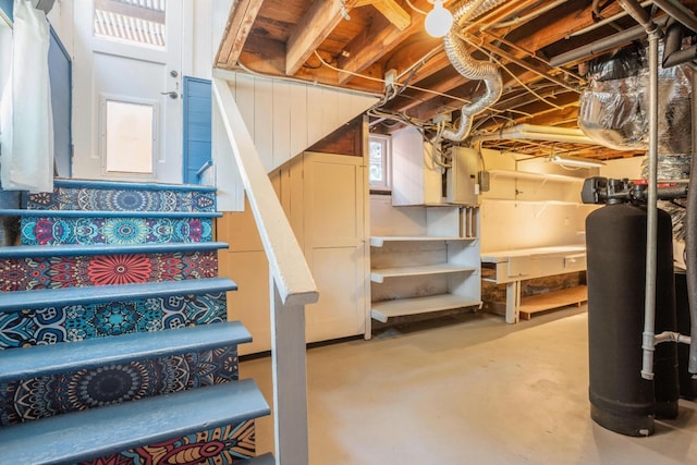 below grade area with stairs