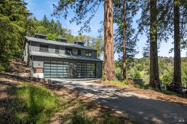 view of front of house with a garage