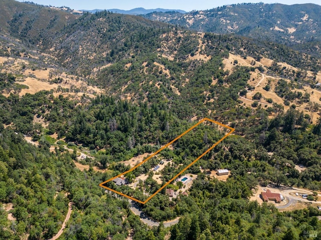 aerial view featuring a mountain view