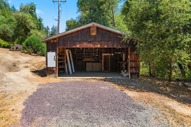 view of garage