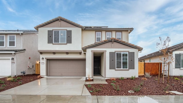 view of front of house with a garage