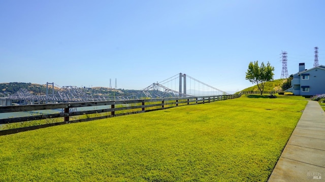 view of yard featuring fence