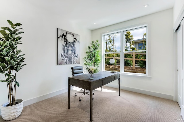 view of carpeted office