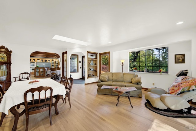 living room featuring light hardwood / wood-style floors