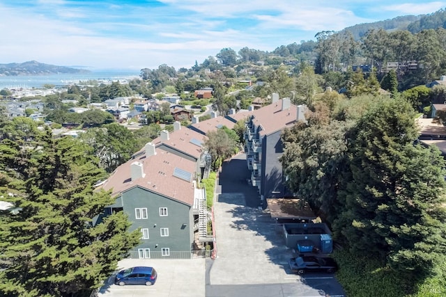 drone / aerial view with a mountain view