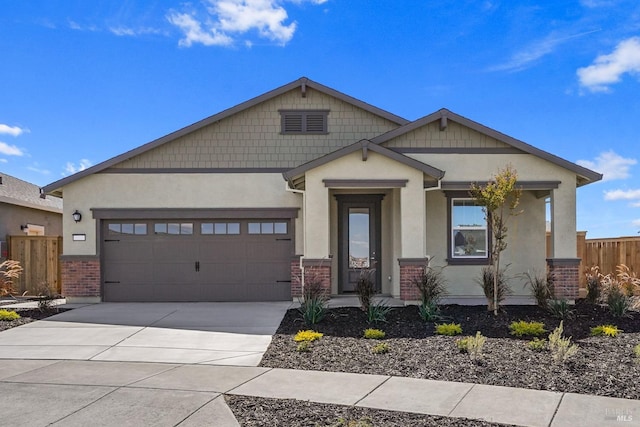 craftsman inspired home with a garage