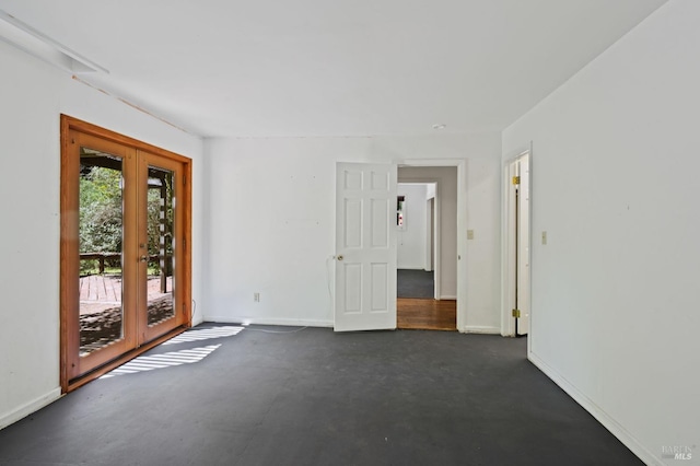 18751 Appian Way, Navarro, CA 95463 - spare room featuring baseboards and french doors