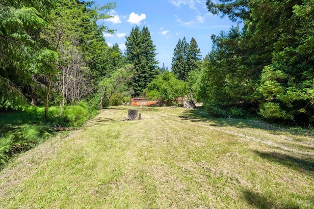 18751 Appian Way, Navarro, CA 95463 - view of grassy yard featuring a wooded view
