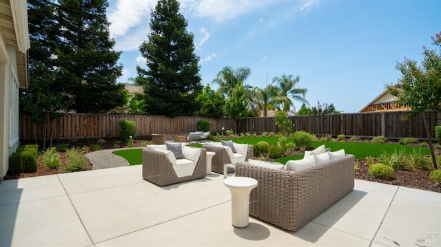 view of patio with an outdoor hangout area