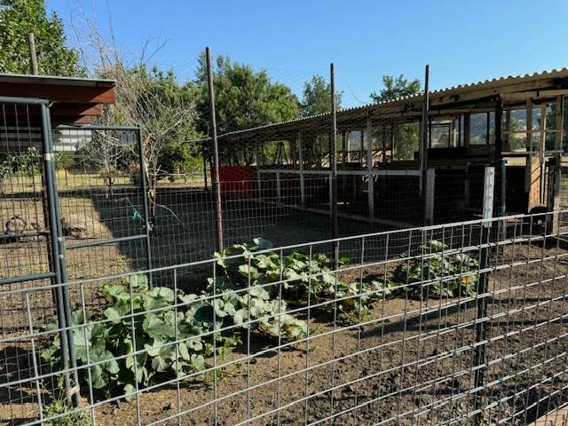 exterior space with an outbuilding