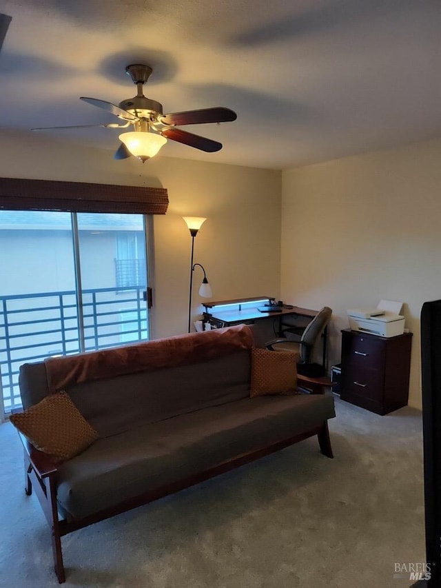 1142 Pear Tree Ln, Napa, CA 94558 - carpeted living room with a ceiling fan