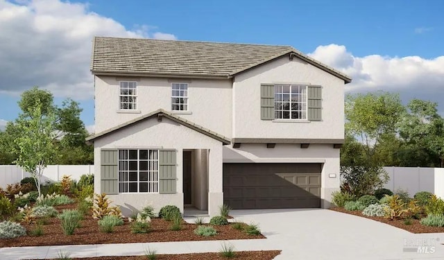 view of front facade featuring a garage