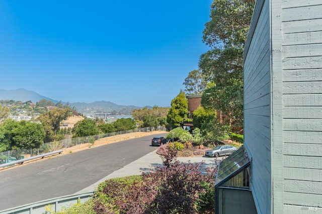 view of street with a mountain view