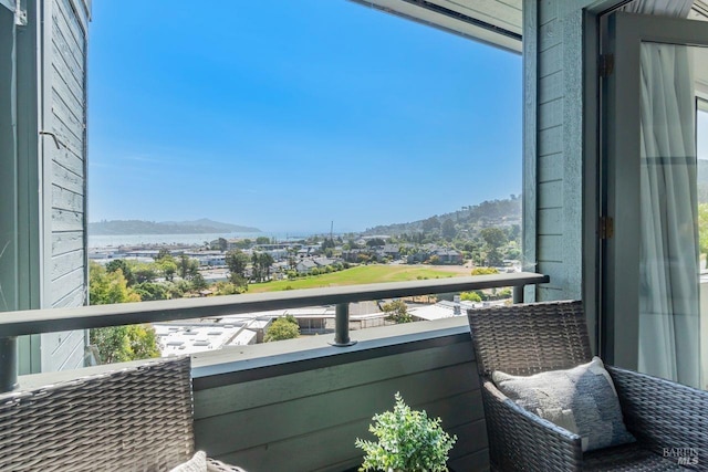 balcony with a mountain view