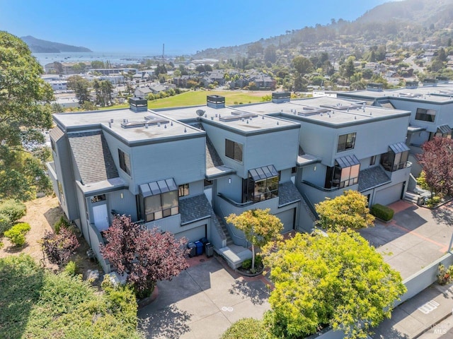 bird's eye view with a mountain view