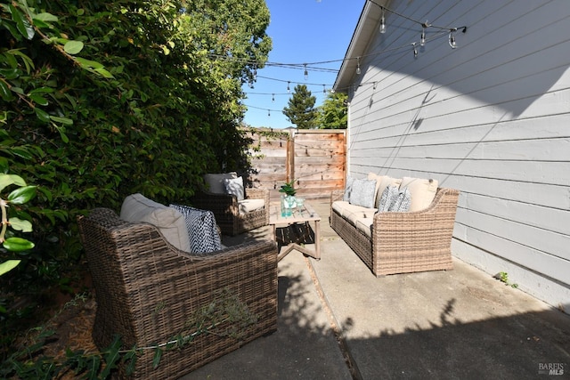 view of patio with an outdoor hangout area