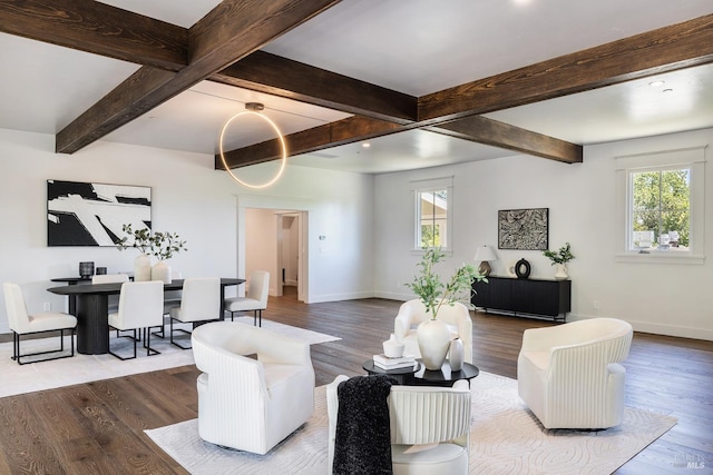 living room with wood-type flooring