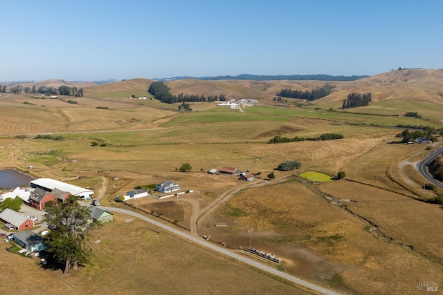drone / aerial view with a rural view