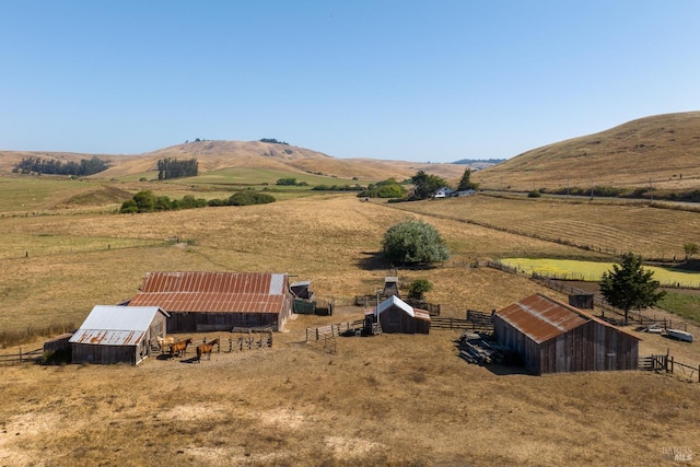 exterior space with a rural view