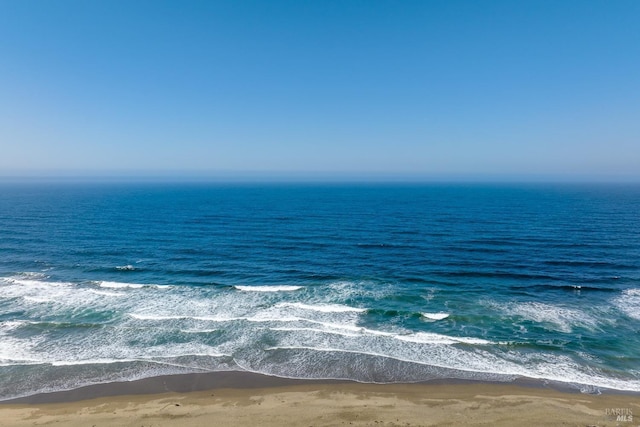property view of water featuring a view of the beach