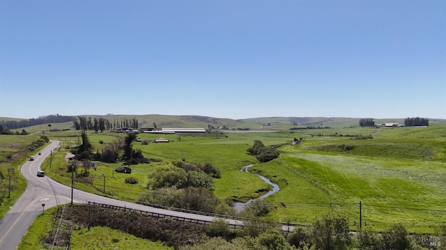 aerial view featuring a rural view