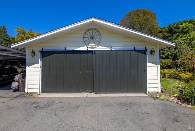 view of garage