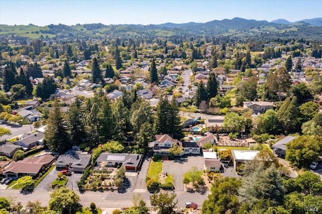 bird's eye view featuring a mountain view