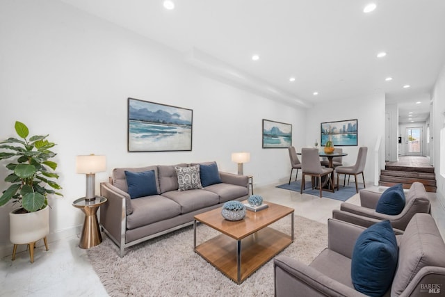 view of tiled living room