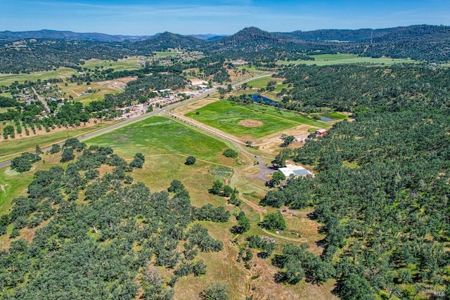 aerial view with a mountain view