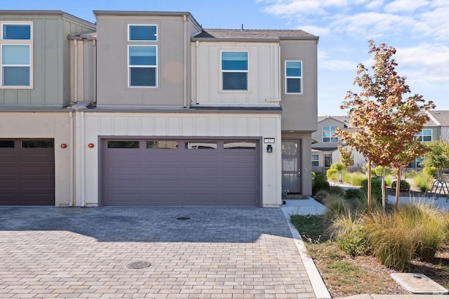 view of front of home with a garage