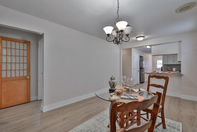 14090 Pine St, Walnut Grove, CA 95690 - dining room featuring light wood-style flooring and a chandelier