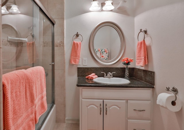 14090 Pine St, Walnut Grove, CA 95690 - full bathroom featuring vanity, combined bath / shower with glass door, and tile patterned floors