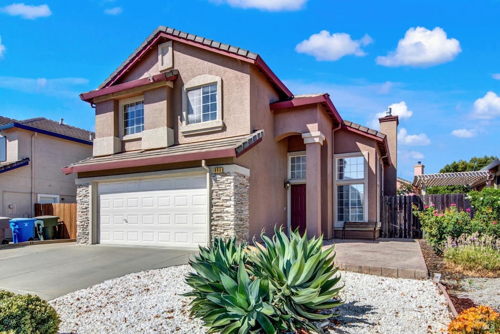 view of front property with a garage