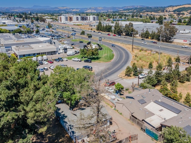 aerial view featuring a mountain view