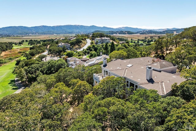 aerial view featuring a mountain view