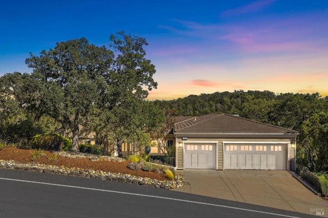 view of front of home featuring a garage