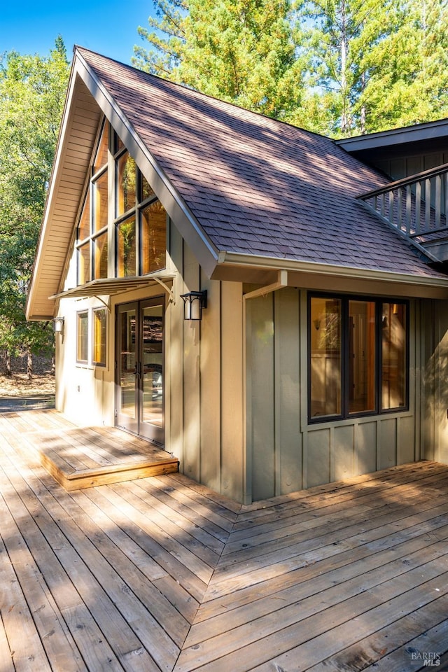 deck with french doors