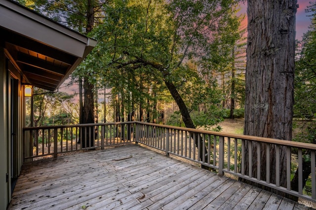 view of deck at dusk